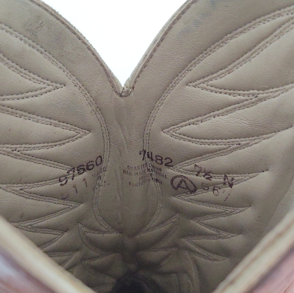 VINTAGE Vegan Leather Caramel Cowgirl Riding Boots - Picture 8 of 9